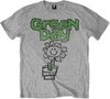 Green Day - Flower Pot Heren T-shirt - XL - Grijs