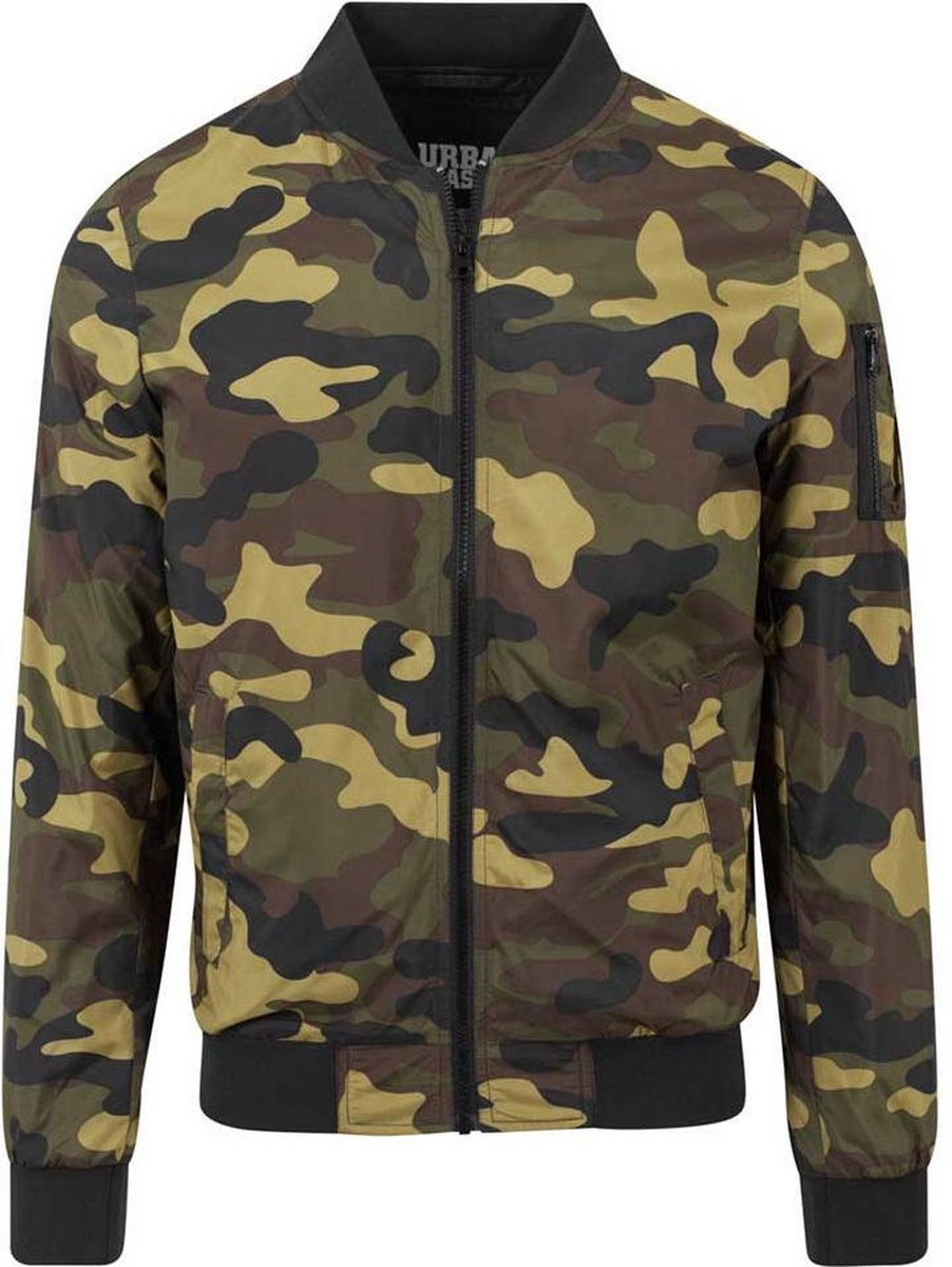 Urban Classics Light Camo Bomber Jacket Bomberjack M Polyester Heren Basics Woodland