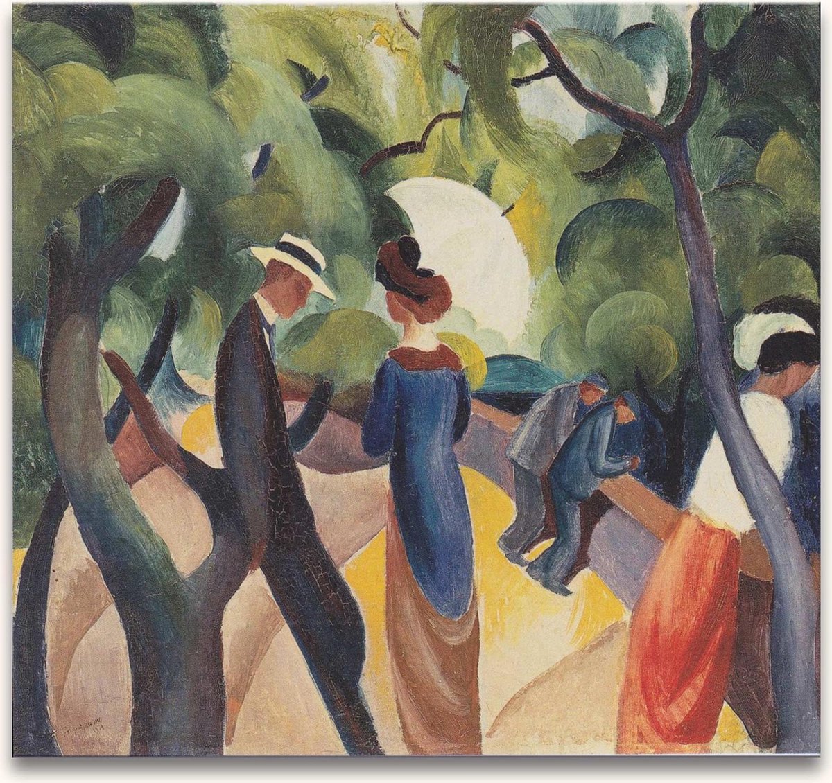 Handgeschilderd olieverfschilderij - olieverf op canvas - August Macke 'Promenade'