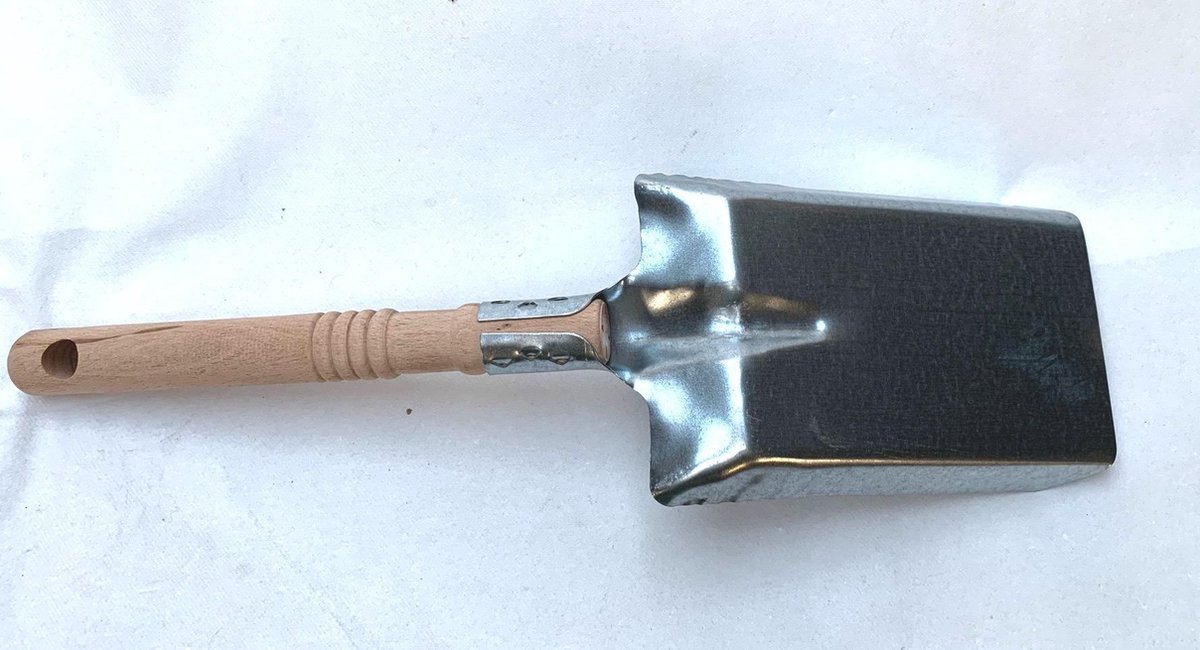 Schep voor as, kolen 38cm - asschep - hout - staal - houtkachel - BBQ - open haard