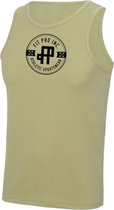 FitProWear Sporthemd Badge Zand Maat L - Heren - Hemden - Sportkleding - Trainingskleding - Polyester - Mouwloos -