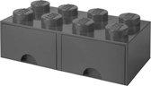 Opbergdoos LEGO-blokje met 2 lades, 22,5 liter, Grijs - Polypropyleen - LEGO