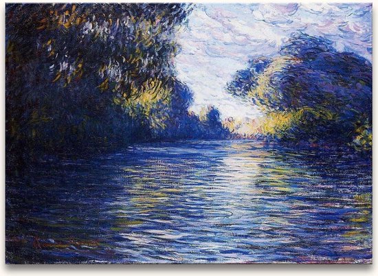 Peinture à l'huile sur toile peinte à la main - Claude Monet 'Matin sur la Seine'
