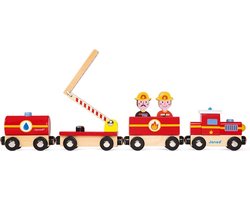 foto van Janod Story - Brandweer Trein - Magnetische Trein - 4 Magnetische Auto's En 2 Brandweermannen - Geschikt Vanaf 3 Jaar