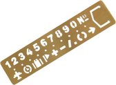Moodadventures | Knutselen | Lineaal Messing Cijfers En Symbolen | 13 x 3 cm