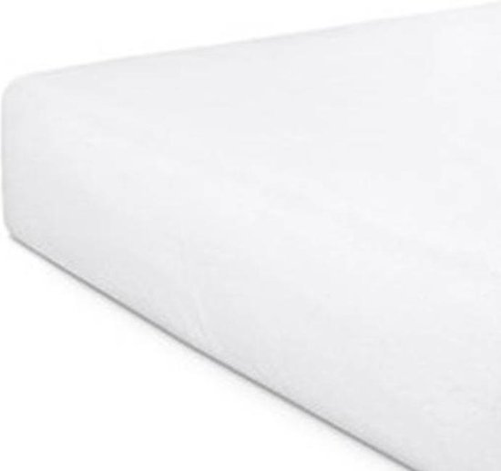 W katoenen molton hoeslaken (tot 25 cm matras) wit
