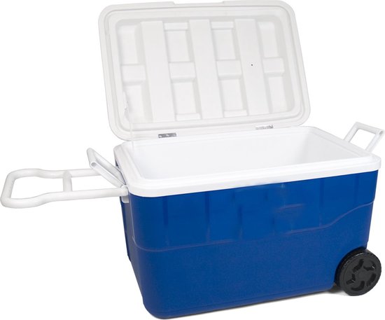 Koelbox op wielen - blauw - 50 liter - Koelbox | bol.com