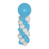 Balloon Tower Kit, compleet pakket met basiskleur wit en accentkleur lichtblauw