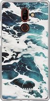 Nokia 7 Plus Hoesje Transparant TPU Case - Waves #ffffff