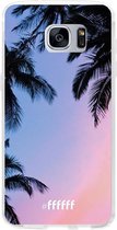 Samsung Galaxy S7 Edge Hoesje Transparant TPU Case - Sunset Palms #ffffff