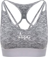 FitProWear Crop Top Grijs Melange Maat XL - Cross Back - Top - Dames - Sportkleding - Sport BH - Polyester - Sporttop - Trainingskleding - Bovenlichaam