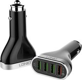 LDNIO Adapter 6.6A 39W Qualcomm 3.0 Quick Charge C701Q 4 USB Poorten USB autolader met Lightning kabel voor iPhone 11 / Pro / Max / X / Xs/ XR / MAX / 8 / 8 Plus / SE / 2020 / 5S /