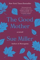 Boekhoes van 'The Good Mother' door Sue Miller, met blauwe bladeren op een paarse achtergrond.