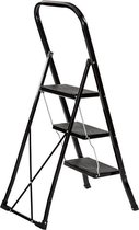 ESCALO Huishoudtrapje Color Step Black 3 Treden - Anti-Slip - Extra Hoge Veligheidsbeugel
