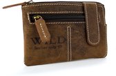 Wild Leather Only !!! Sleutel-Portemonnee klein Unisex Buffelleer (RS-5011-15) - donkerbruin - 12x1x8cm -