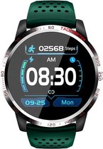 Belesy® Tachy - Smartwatch Heren - Smartwatch Dames - Horloge - Stappenteller - Hart ECG - 1.3 inch - Kleurenscherm - Zilver - Groen - Siliconen - Moederdag