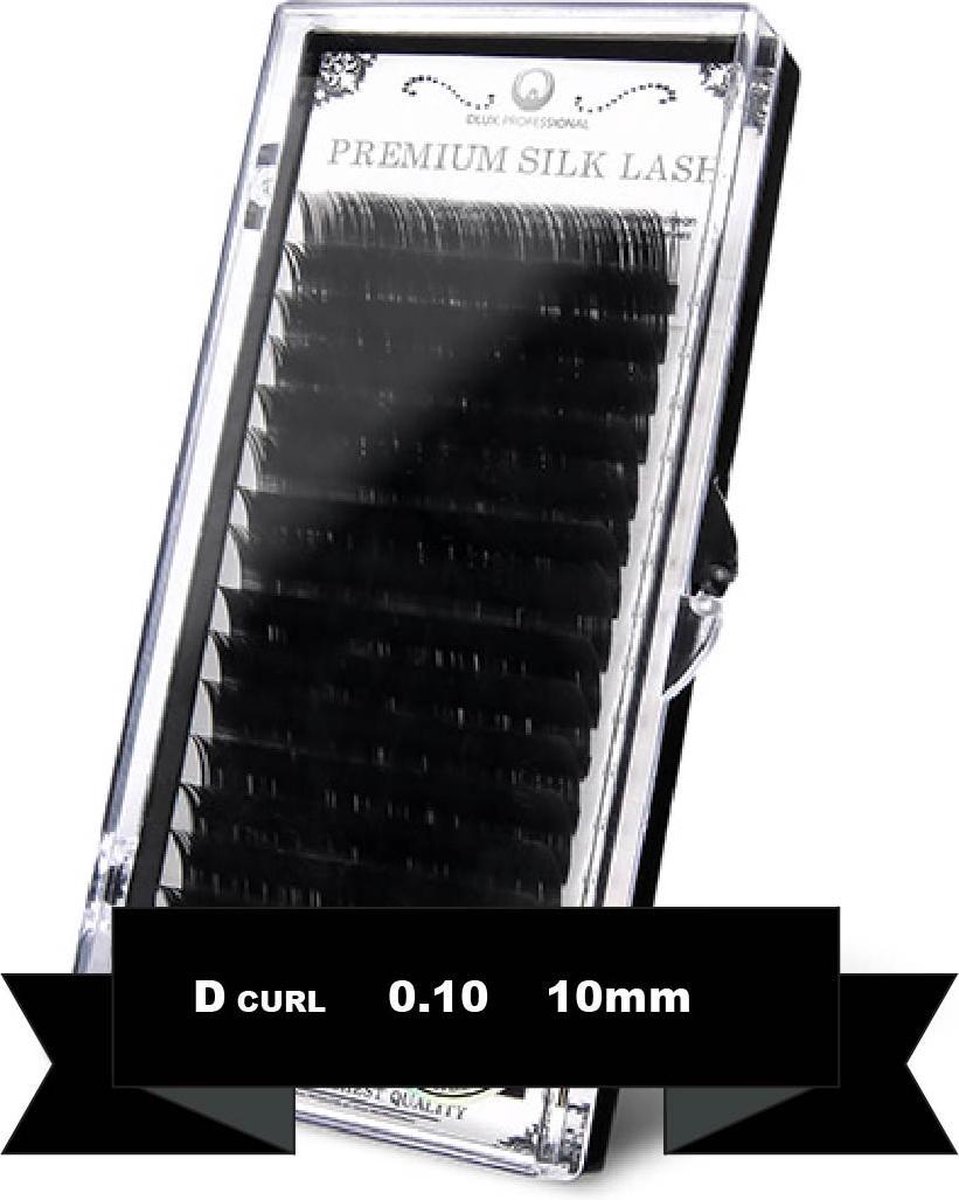 DLUX PROFESSIONELE PREMIUM SILK LASH | D CURL | WIMPEREXTENTIONS |RUSSIAN VOLUME |DIKTE 0.10 | LENGTE 10mm