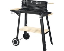 Grote Barbecue BBQ ideaal in de zomer met wielen - extra barbequespies van 70cm -
