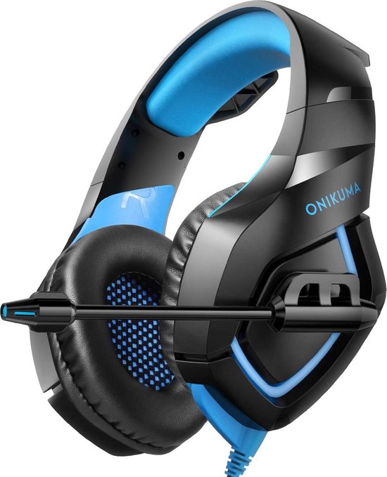 verkiezen open haard elegant ONIKUMA K1-B - Gaming Headset - Multi Platform - Zwart/Blauw | bol.com