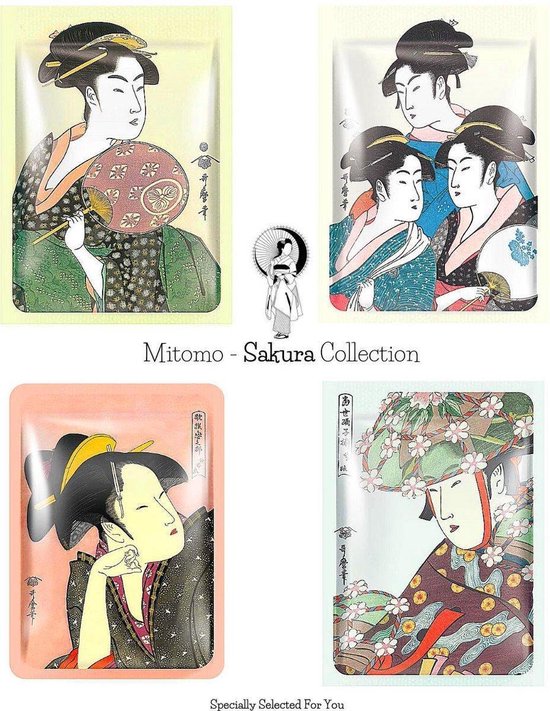 Mitomo Sakura Special Selection Gezichtsmaskers - 4 x 25ml - Japans Huidverzorging Rituals - Anti Age & Anti Rimpel Face Mask