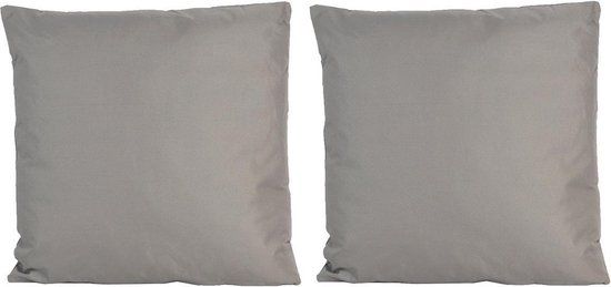 Set van 4x stuks bank/Sier kussens voor binnen en buiten in de kleur grijs 45 x 45 cm - Tuin/huis kussens