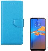 Samsung Galaxy A10E (Lite) Portemonnee hoesje Turquoise met 2 stuks Glas Screen protector