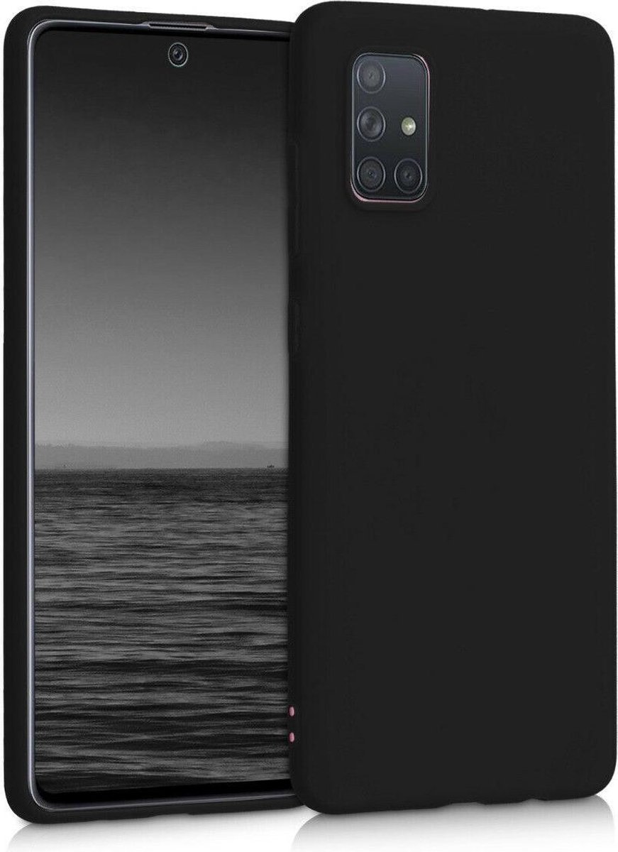 Soft Backcover Hoesje Geschikt voor: Samsung Galaxy A71 - Silicone - Zwart