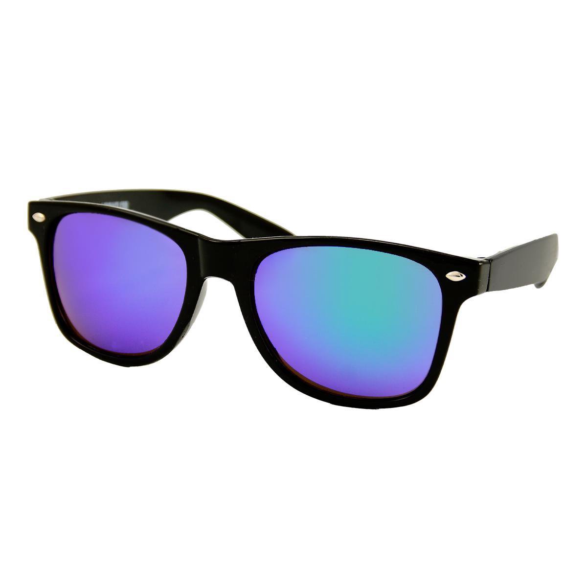 LOUD AND CLEAR® - Heren Zonnebril - Dames Zonnebril - Zwart - Groen Blauw Spiegelglazen - UV400