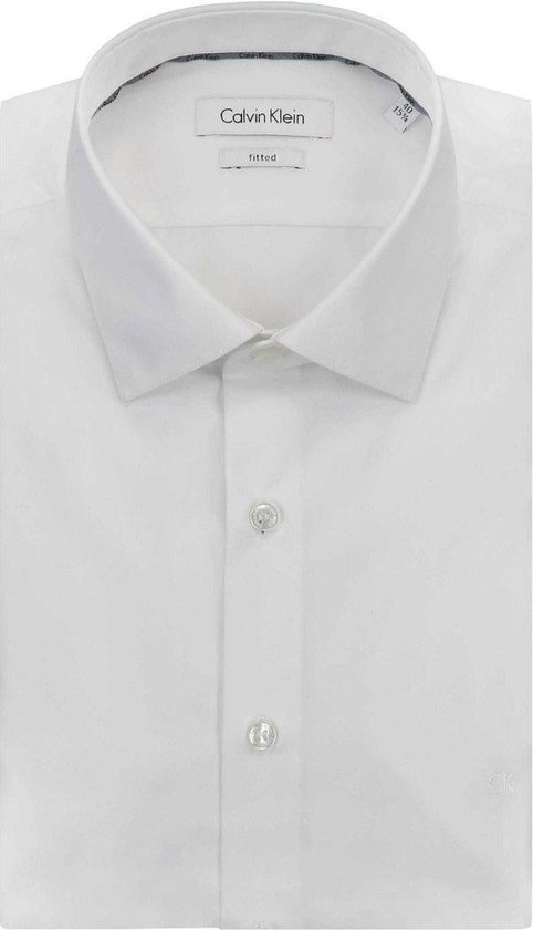 Calvin Klein Heren Overhemd Cannes Wit Fitted - 42 | bol.com