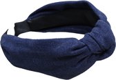 Jessidress Dames Grote Haar Diadeem Foulard Style Haarband met vaste knot - Donker Blauw