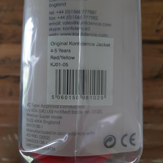 Konfidence - Zwemvest/Drijfvest kind - Rood - 4-5 jaar / 20-25 kg
