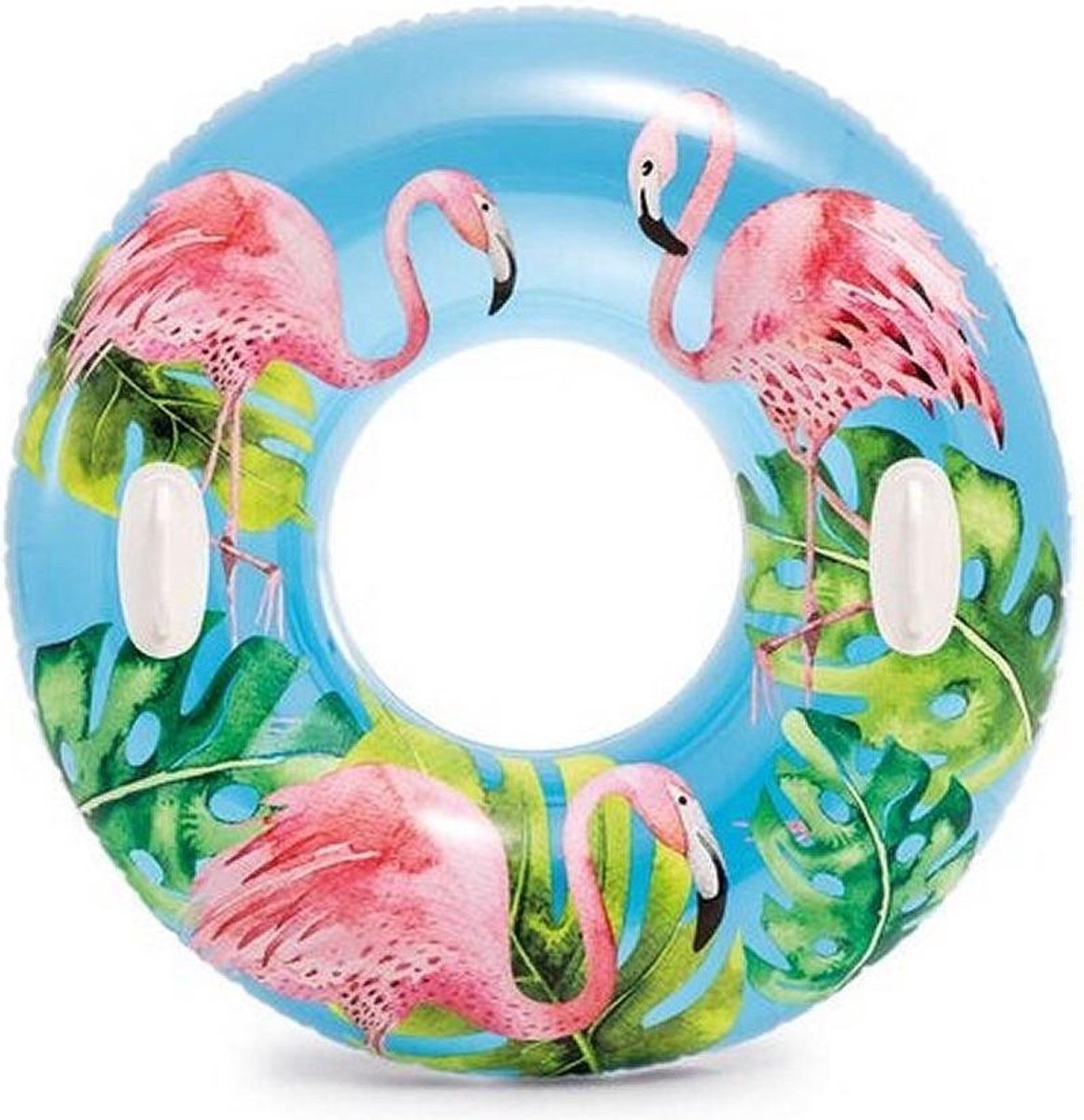 Opblaasbare blauwe flamingo zwemband/zwemring 97 cm - Zwembenodigdheden - Zwemringen - Tropisch thema - Flamingo zwembanden voor kinderen en volwassenen