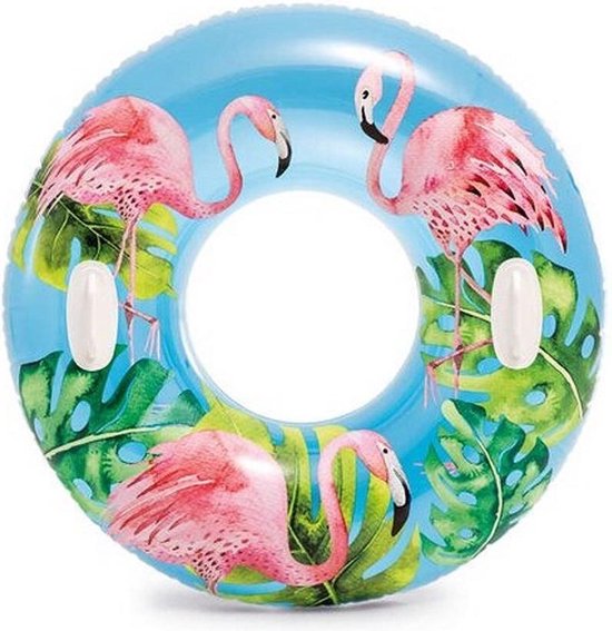 Opblaasbare blauwe flamingo zwemband/zwemring cm - Zwembenodigdheden - Zwemringen -... | bol.com