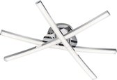 LED Plafondlamp - Plafondverlichting - Trion Cipolo - 15W - Warm Wit 3000K - Rechthoek - Glans Chroom - Aluminium