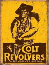 Colt Revolvers Metalen wandbord 31,5 x 40,5 cm.