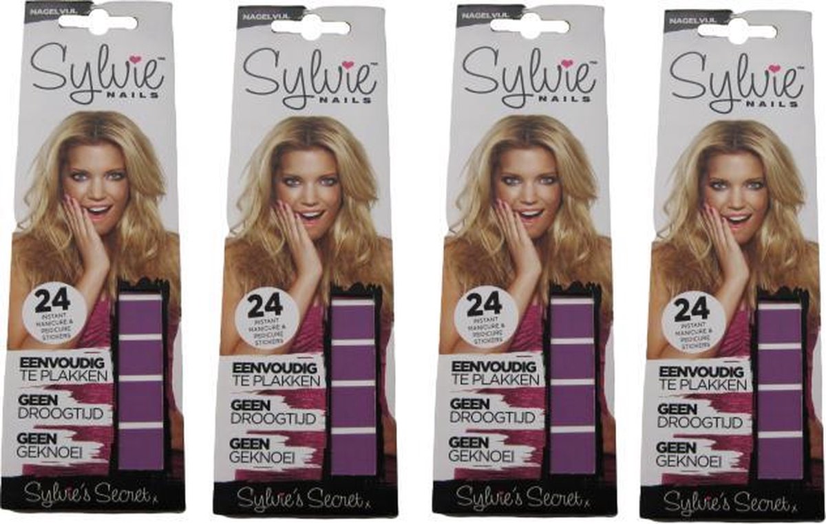 Goedkoopste Sylvie Nails Nagelstickers met Vijl 4 Stuks - Paars