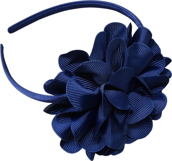 Perforeren Pardon pastel Jessidress Haarband Meisjes Haar diadeem met chique haar bloem - Donker  Blauw | bol.com