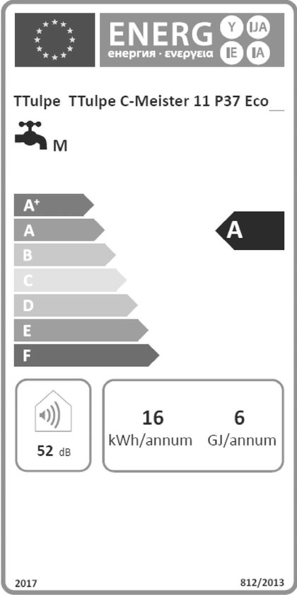 TTulpe C-Meister 11 P37 Eco, ErP/NOx gesloten propaan geiser.
