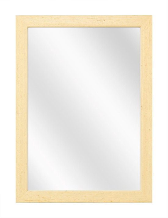 Spiegel met Vlakke Houten Lijst - Blank - 30x40