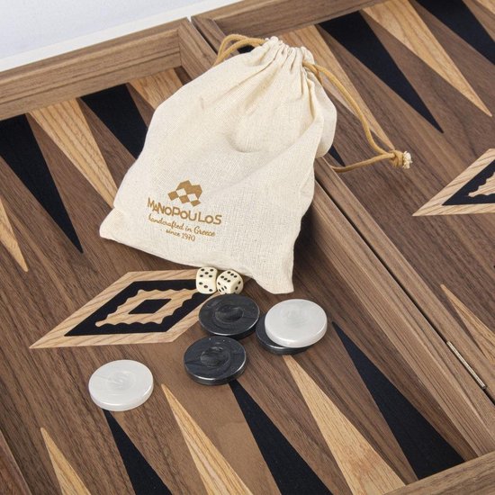 Thumbnail van een extra afbeelding van het spel American Walnut Backgammon - 48 x 30 cm  Top Kwaliteit
