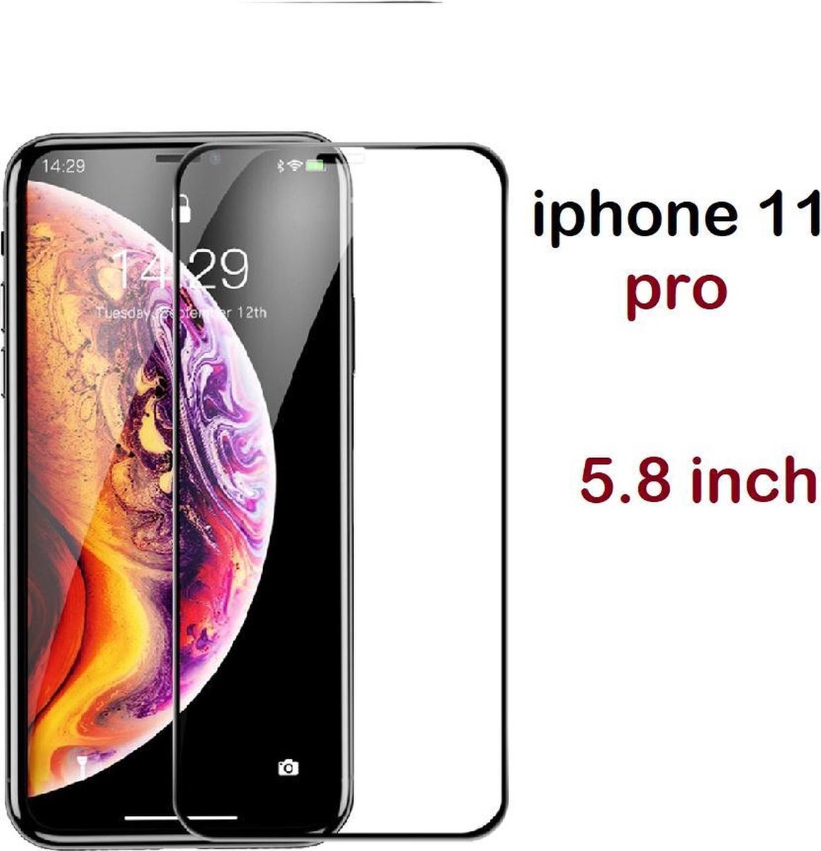 iPhone 11 pro glas bescherming 6D 5.8 inch Screen protector iphone x beschermende glas  gehard glas volledige cover zwart iPhone 11 pro