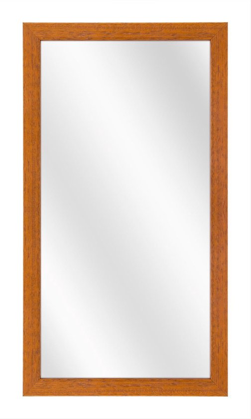 Spiegel met Vlakke Houten Lijst - Kersen - 20x50 cm