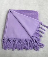 Handdoek | Hamamdoek met één zijde badstof | Terry | Paars | 100 x 170 CM