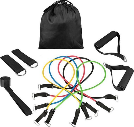 DLINE 11-delige weerstandsbanden set - Thuis Fitness - Workout Band - 2,5  KG - 5 KG - | bol.com
