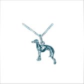 Whippet & Greyhound Puppy (mini) Hanger -merk COOLDOG™ in massief Zilver * inclusief ketting