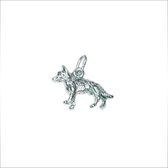 Duitse Herder Puppy (mini) Hanger -merk COOLDOG™ in massief Zilver * inclusief ketting