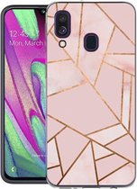 iMoshion Design voor de Samsung Galaxy A40 hoesje - Grafisch Koper - Roze / Goud