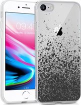 iMoshion Hoesje Siliconen Geschikt voor iPhone SE (2022) / SE (2020) / 8 / 7 - iMoshion Design hoesje - Zwart / Transparant / Splatter Black