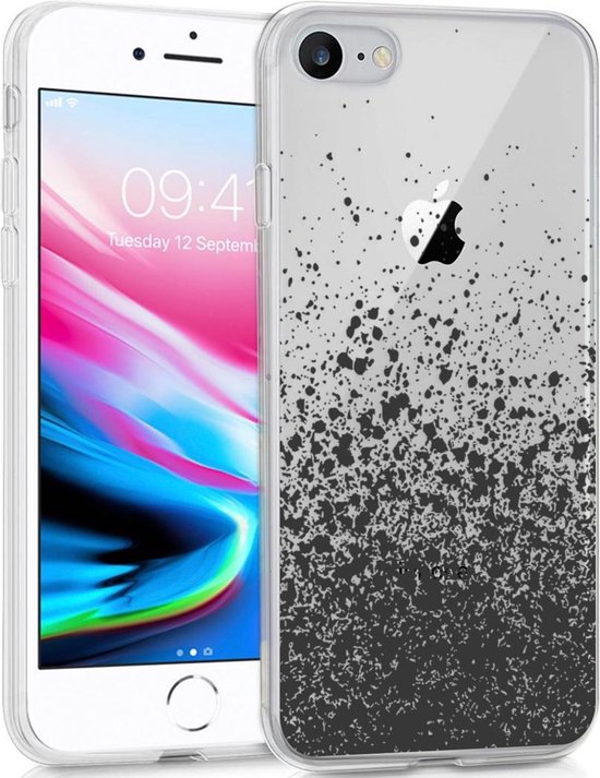 halfrond Kiwi Durven iMoshion Design voor de iPhone SE (2022 / 2020) / 8 / 7 / 6s hoesje -  Spetters - Zwart | bol.com