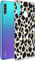 iMoshion Design voor de Huawei P30 Lite hoesje - Luipaard - Goud / Zwart